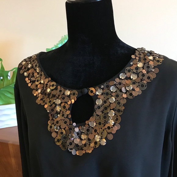 Dana Buchman Copper Jeweled Blouse - Picture 7 of 11